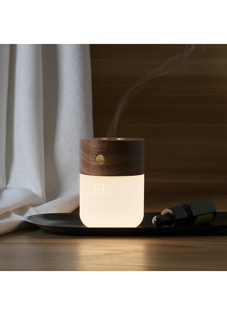 Gingko Design Smart Diffuser aroma diffuser oplaadbare lamp walnoten G017WT