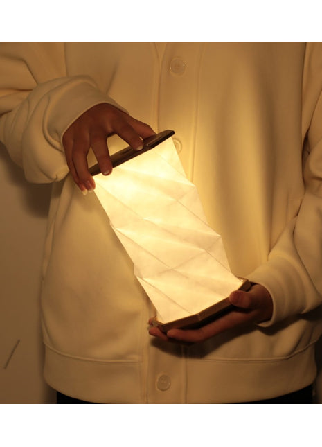 G036WT Gingko Twist Hexagon vouw Lamp walnoten