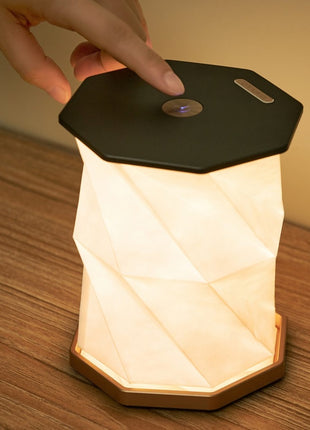 G036BK - Gingko Twist Hexagon vouw Lamp zwart