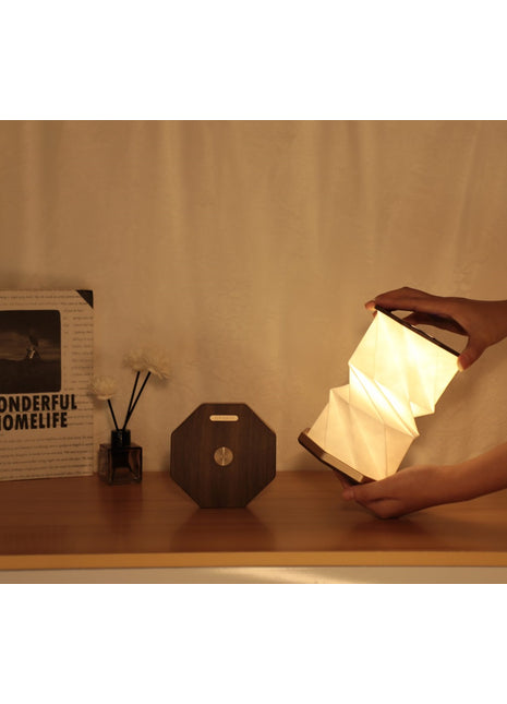G036BK - Gingko Twist Hexagon vouw Lamp zwart