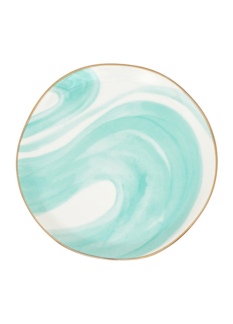 106614 Good Morning bordje gouden rand Valuri Emerald Green 17cm