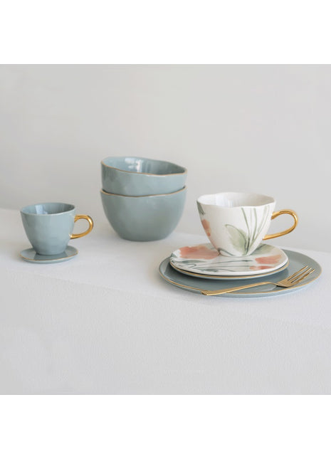 106596 Good Morning bord / plate small slate 9 cm