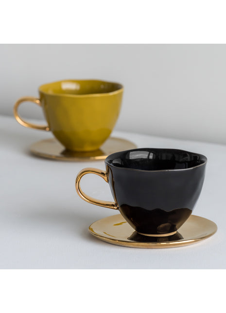 105031 Good Morning Cup cappuccino / thee amber groen gouden oor