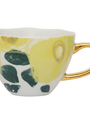 108073 Good Morning cappuccino / thee kop floral art lime