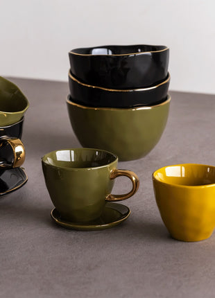 Good Morning Mini Cup koffiekop gouden oor amber groen