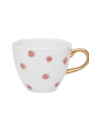 105809 Good Morning Mini Cup koffiekop gouden oor dots cameo bruin