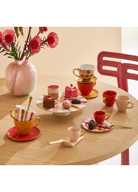 107648 Good Morning cappuccino / thee kop raspberry gouden oor