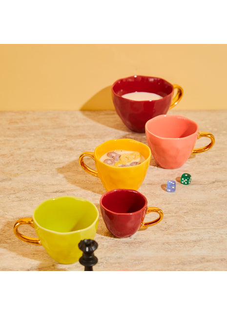 108085 Good Morning koffiekop gouden oor burnt coral