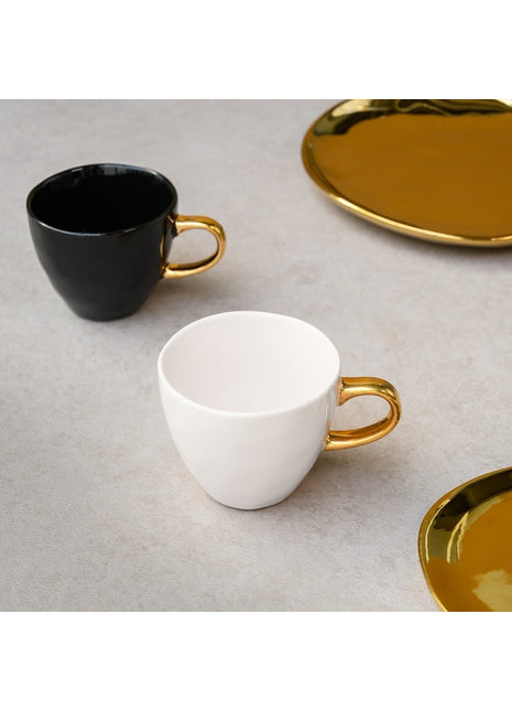 105258 Good Morning Mini Cup koffiekop gouden oor wit