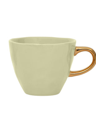 107451 Good Morning Mini Cup koffiekop pale green gouden oor