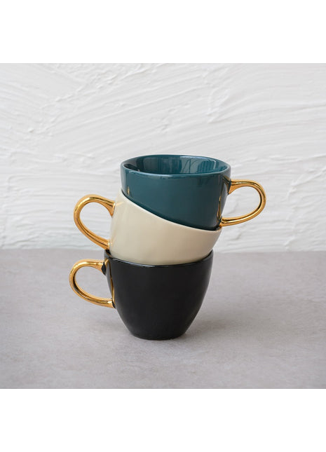 105262 Good Morning Mini Cup koffiekop gouden oor zwart