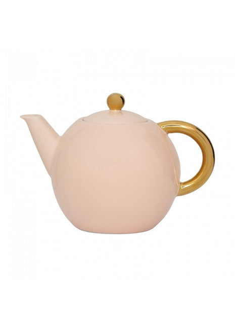 107934 Good Morning theepot goud met deksel old pink