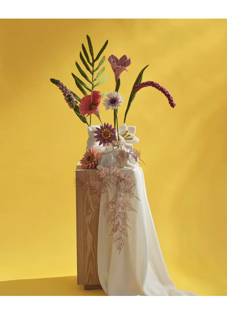 Gry & Sif Gerbera wit vilten bloem