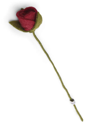 Gry & Sif vilten bloem roos donkerrood