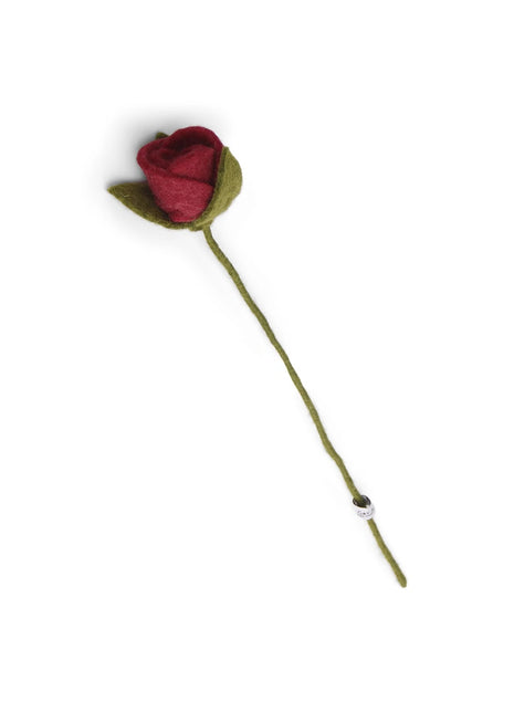 Gry & Sif vilten bloem roos donkerrood