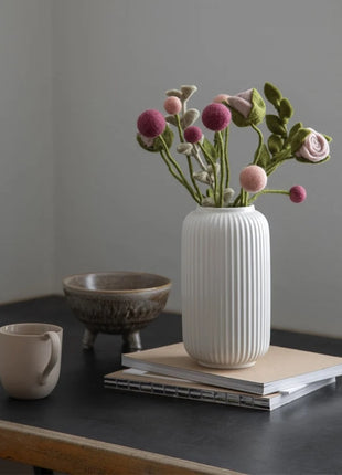 Gry & Sif vilten bloem roos donkerrood