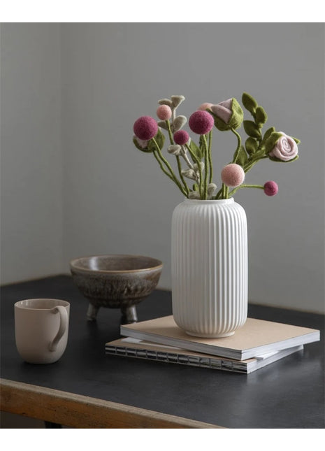 Gry & Sif vilten bloem roos donkerrood
