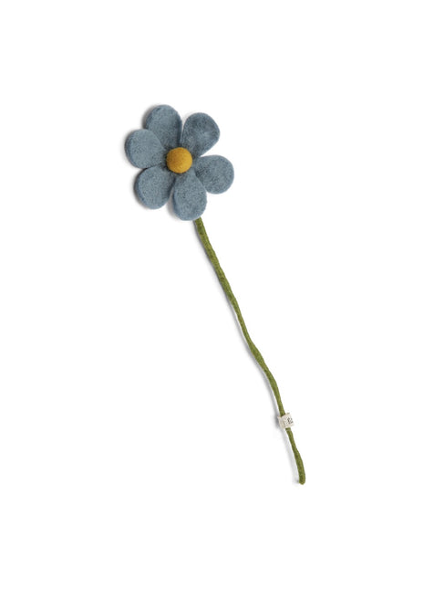 Gry & Sif vilten bloem - simple flower - zeeblauw 30 cm