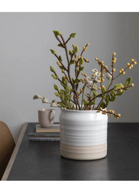 Gry & Sif vilten tak groene bladeren 62 cm