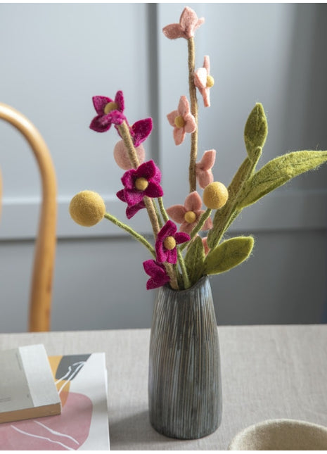 Gry & Sif vilten tak groen met bladeren 35 cm