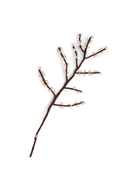 Gry & Sif vilten bruine tak met witte bessen 61 cm