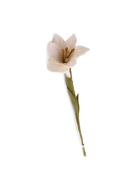 Gry & Sif Trompet Lelie wit vilten bloem