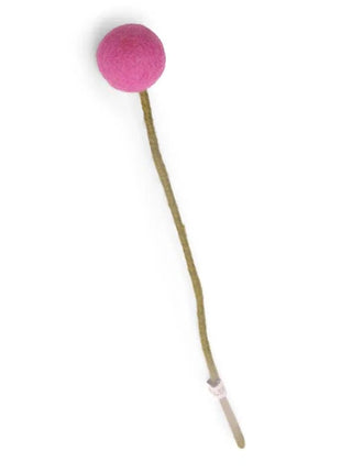 18629 Gry & Sif vilten bloem op steel 3 cm felroze 30 cm