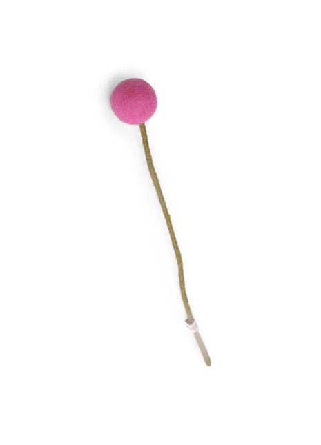 18629 Gry & Sif vilten bloem op steel 3 cm felroze 30 cm