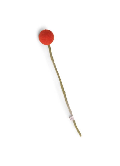 17629 Gry & Sif vilten bloem op steel 3 cm roestig rood 30 cm