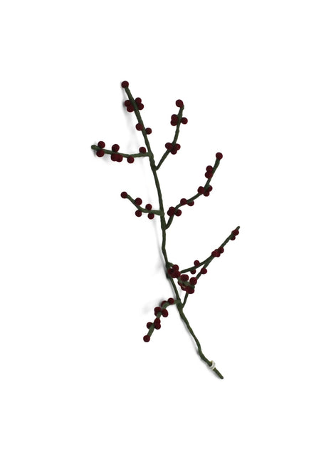10223 Gry & Sif vilten tak groen met rode bessen 61 cm