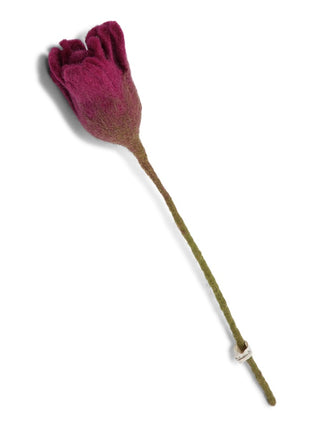 Gry & Sif vilten bloem tulp cerise / donker roze 30 cm