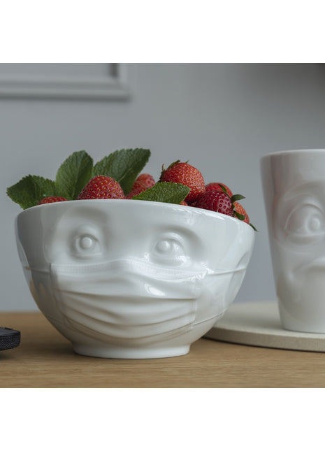 Tassen - Happy Faces kom / schaal Hopeful gezicht 500ml wit