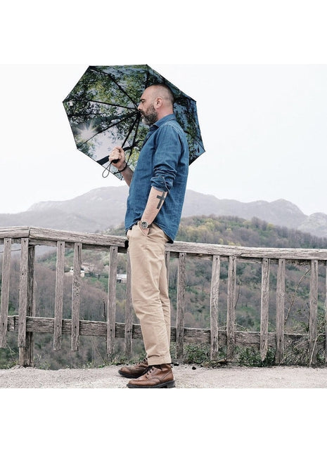 HS050 HappySweeds opvouwbare paraplu volautomatisch, forest