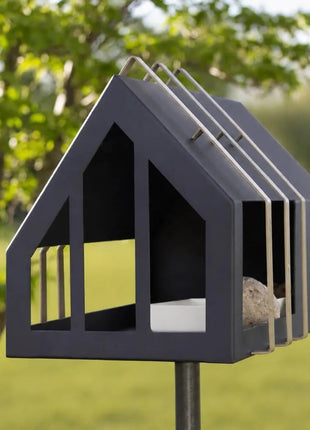 Heeej Framed vogel voederhuis donkergrijs op paal
