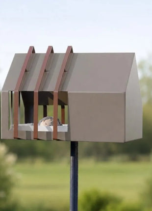 Heeej Framed vogel voederhuis parelmoer beige op paal