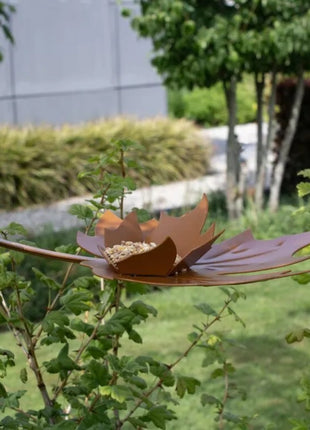 Heeej Leaf Me wand vogelvoederschaal / birdfeeder bruin