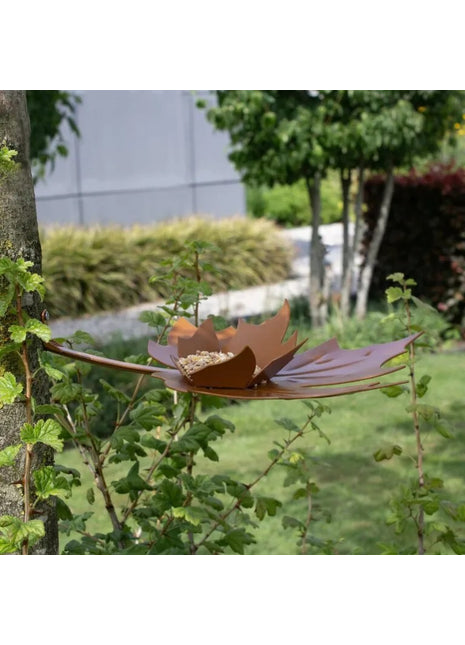 Heeej Leaf Me wand vogelvoederschaal / birdfeeder bruin