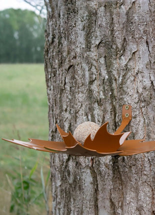Heeej Leaf Me wand vogelvoederschaal / birdfeeder bruin