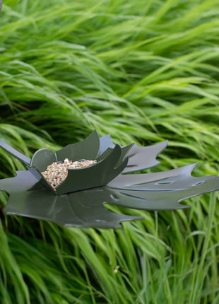Heeej Leaf Me wand vogelvoederschaal / birdfeeder groen