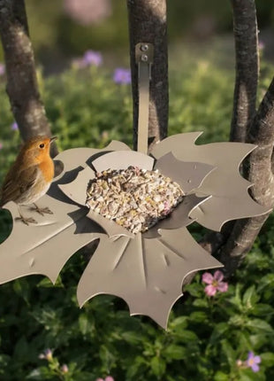 Heeej Leaf Me vogelvoederschaal / birdfeeder parelmoer beige