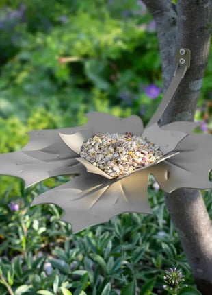 Heeej Leaf Me vogelvoederschaal / birdfeeder parelmoer beige
