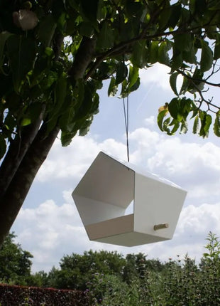 Heeej Small Diamond hangend vogelvoederhuis wit birdfeeder