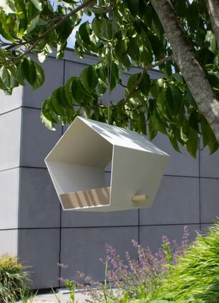 Heeej Small Diamond hangend vogelvoederhuis wit birdfeeder