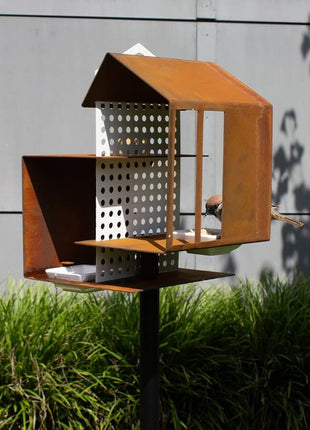 Heeej Tweet House vogel voederhuis cortenstaal design