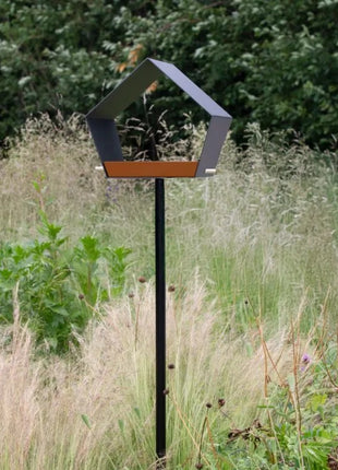 Heeej Big Diamond – vogelvoederhuis birdfeeder op paal - grijs