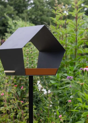Heeej Big Diamond – vogelvoederhuis birdfeeder op paal - grijs