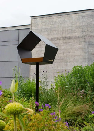 Heeej Big Diamond – vogelvoederhuis birdfeeder op paal - grijs