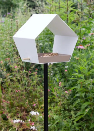 Heeej Big Diamond – vogelvoederhuis birdfeeder op paal - wit