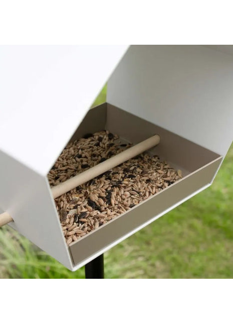 Heeej Big Diamond – vogelvoederhuis birdfeeder op paal - wit