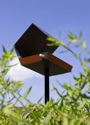 Heeej Open Diamond vogelvoederhuis / birdfeeder op paal bruin